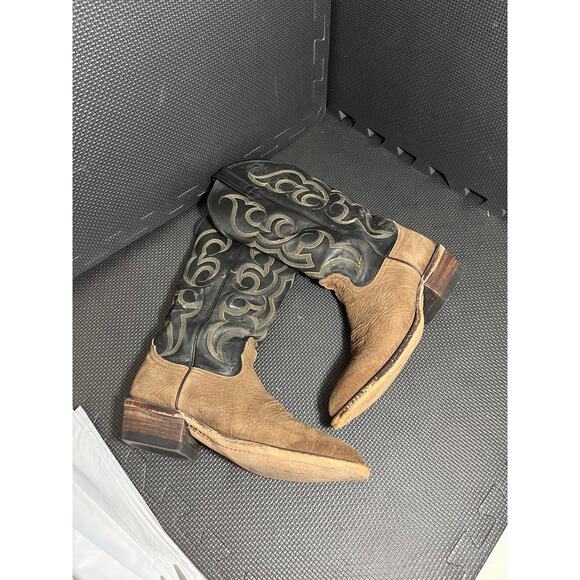 VINTAGE‎ NOCONA BROWN WESTERN COWBOY EMBROIDERED LEATHER BOOTS SIZE 6 C Womens - Picture 3 of 10